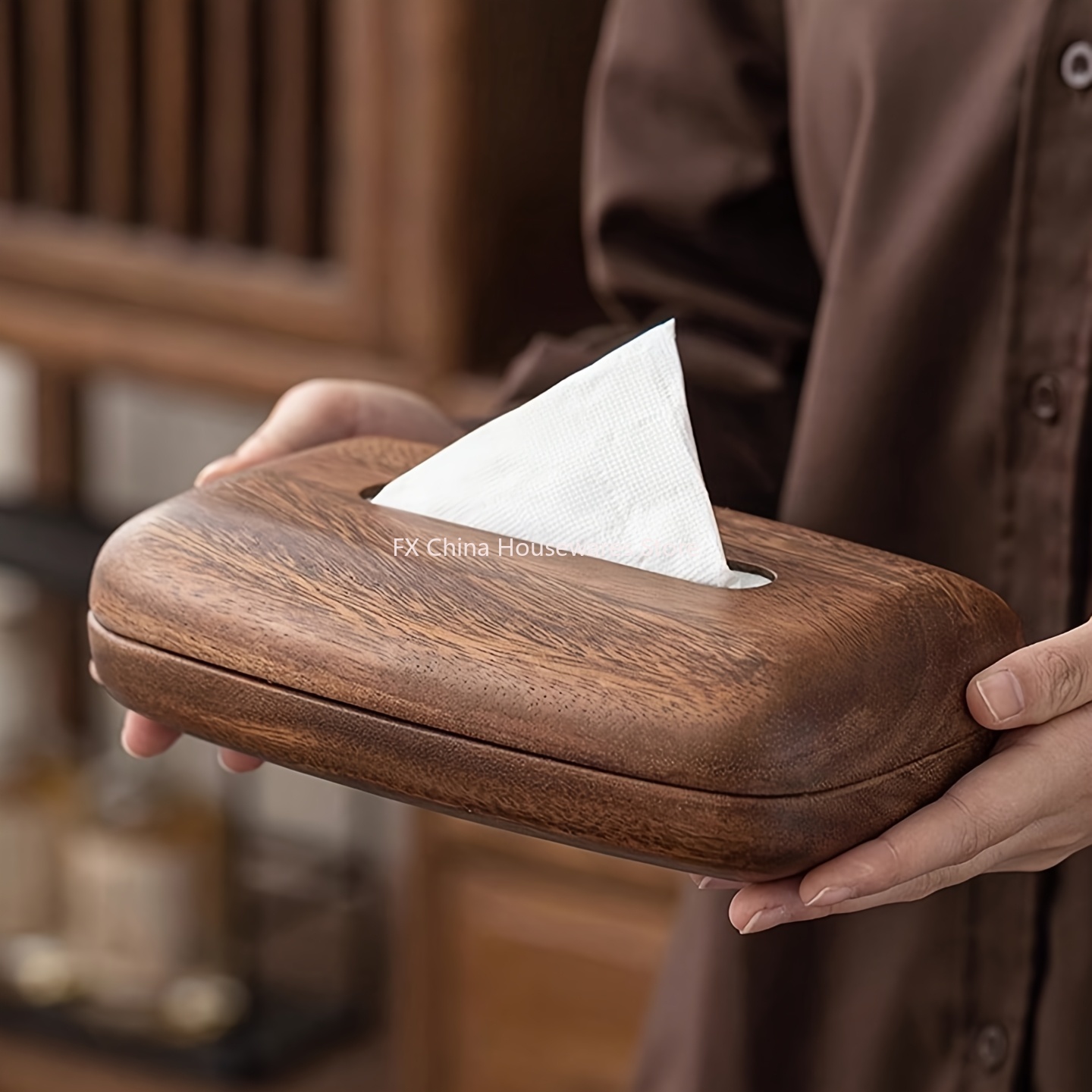 Walnut Wood Tissue Box Cover H - Agar Tissue Culture incelemesi ve fiyatı