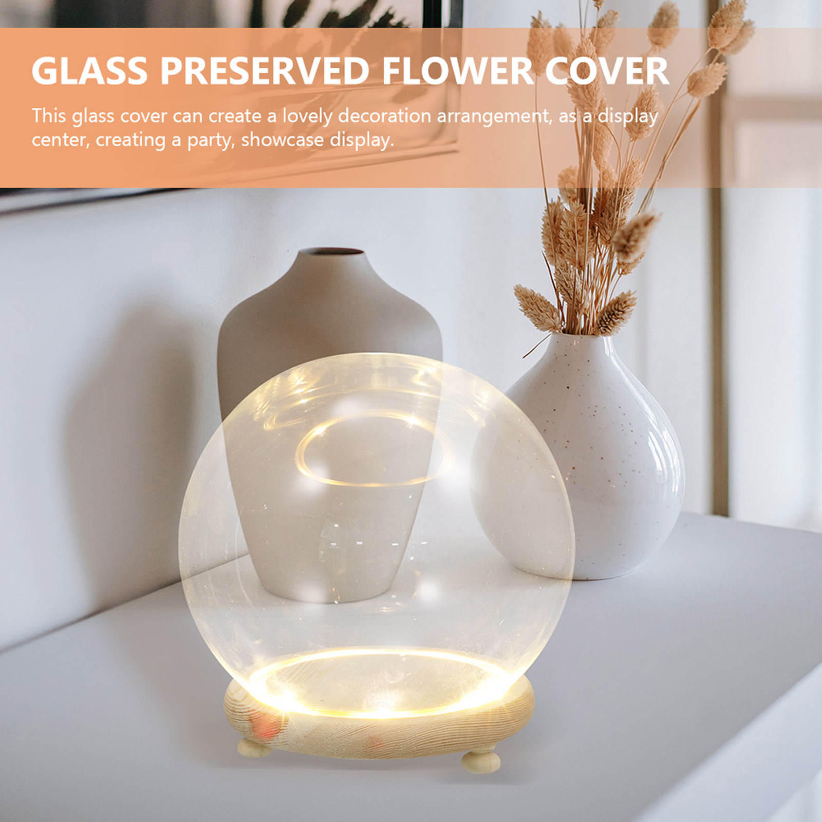 Luminous Preserved Flower Glas - Plastic Dome Clear incelemesi ve fiyatı