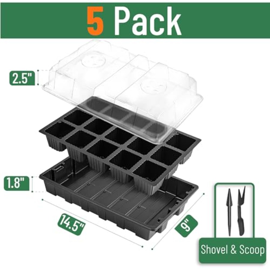 5-Set Seed Starter Tray Kits D - Humidity Dome Kit incelemesi ve fiyatı