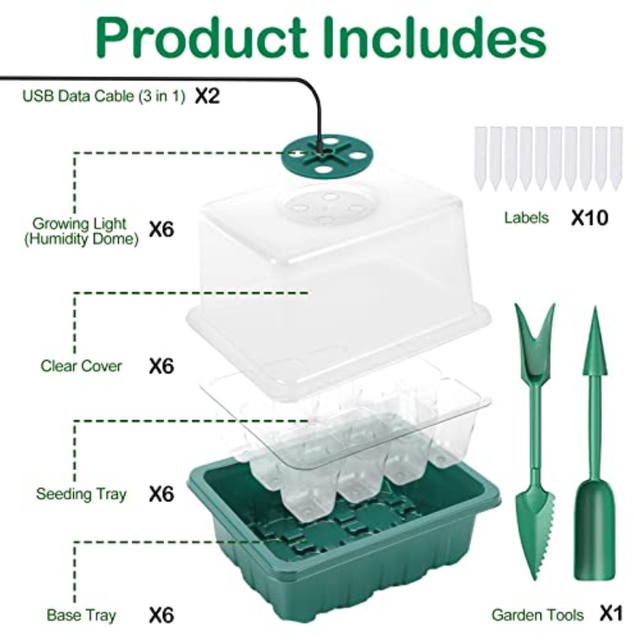 Seed Starter Tray with Light,  - Humidity Dome Kit incelemesi ve fiyatı